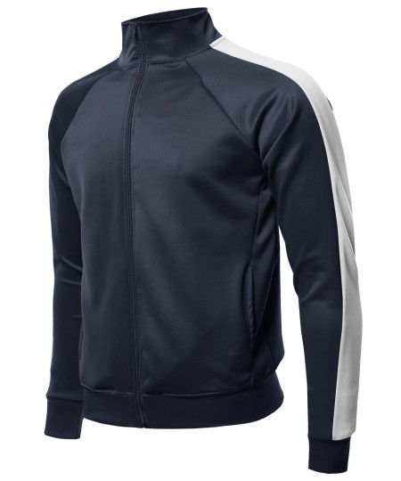 Men's Premium Quality Shoulder Panel Zip-Up Track Jacket