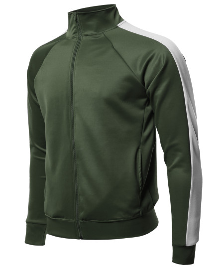 Men's Premium Quality Shoulder Panel Zip-Up Track Jacket