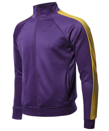 Men's Premium Quality Shoulder Panel Zip-Up Track Jacket