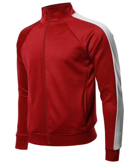 Men's Premium Quality Shoulder Panel Zip-Up Track Jacket