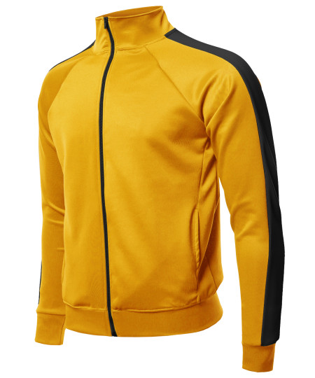 Men's Premium Quality Shoulder Panel Zip-Up Track Jacket