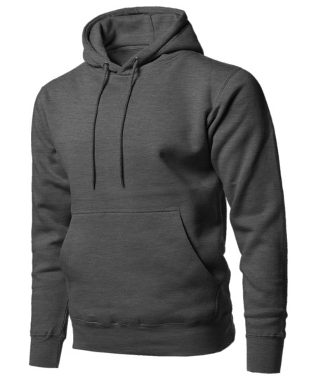 Men's Causal Solid Soft French Terry Long Sleeve Pullover Hoodie 