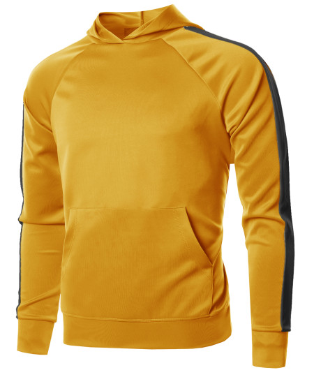 Men's Premium Quality Shoulder Panel Track Pull-Over Hoodie Top