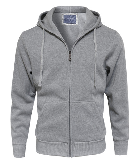 Men's Basic  Sweatshirt Hooded Zipup Jackets