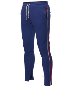 Men's Side Stripe Ankle Zipper Track Pants