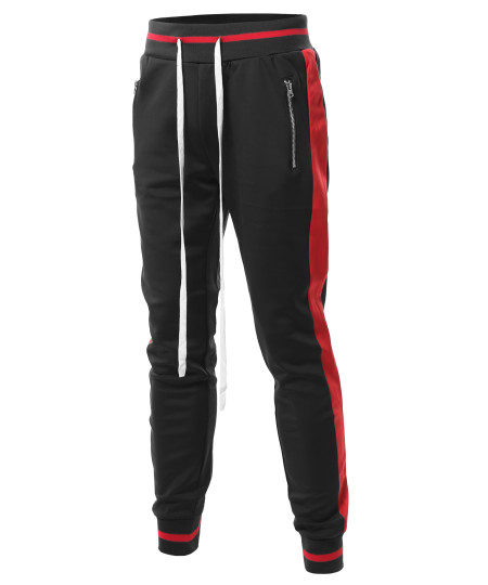 Men's Side Panel Long Length Drawstring Track Pants