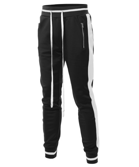 Men's Side Panel Long Length Drawstring Track Pants