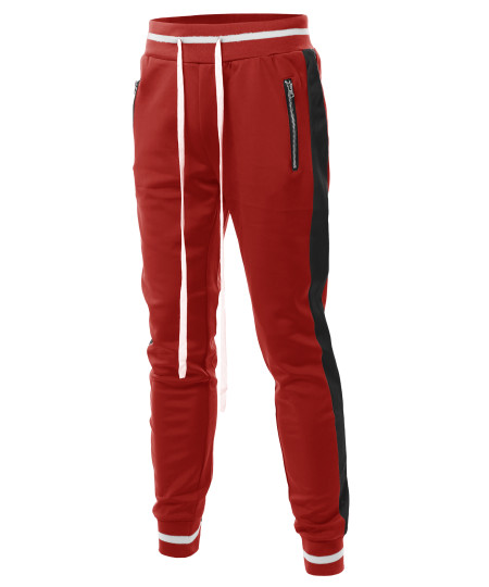 Men's Side Panel Long Length Drawstring Track Pants