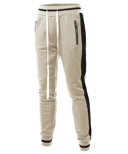 Men's Side Panel Long Length Drawstring Track Pants