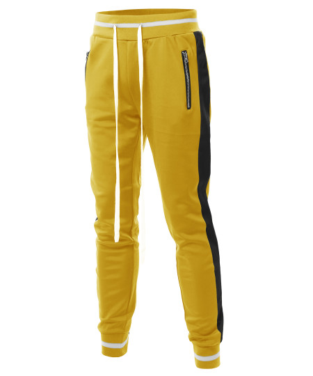 Men's Side Panel Long Length Drawstring Track Pants