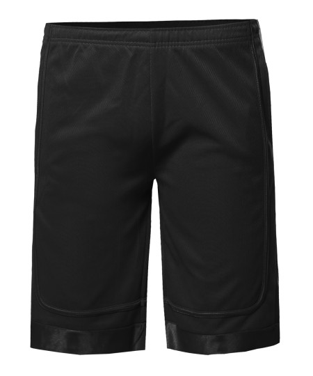 Men's Athletic Basketball Double-Stitched Side Pokets Shorts