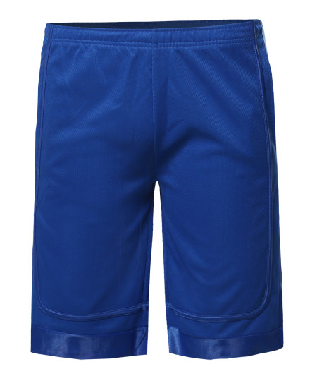 Men's Athletic Basketball Double-Stitched Side Pokets Shorts