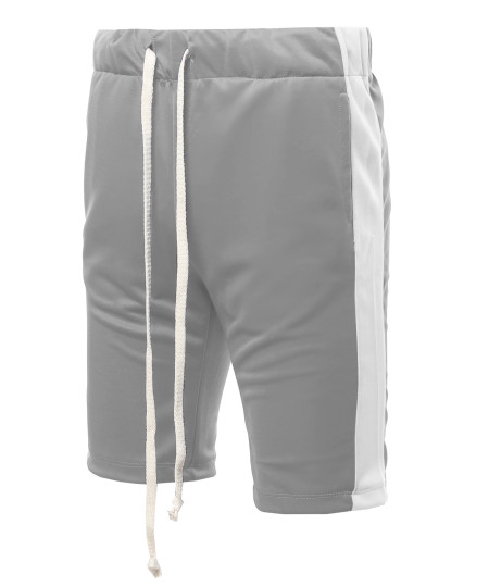 Men's Casual Side Panel Drawstring Side Pockets  Short Length Track Pants