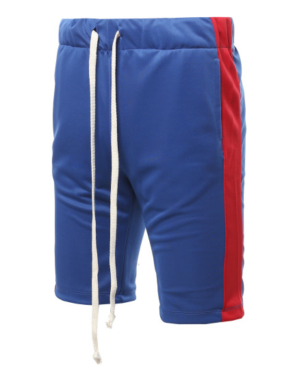 Men's Casual Side Panel Drawstring Side Pockets  Short Length Track Pants