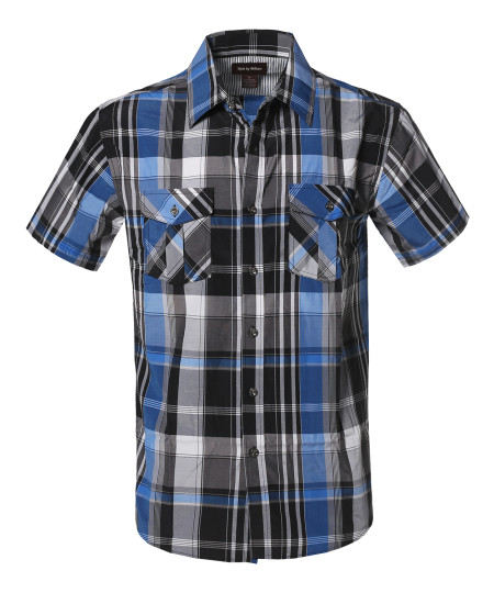 Men's Western Casual Chest Pockets Button Down Shirts