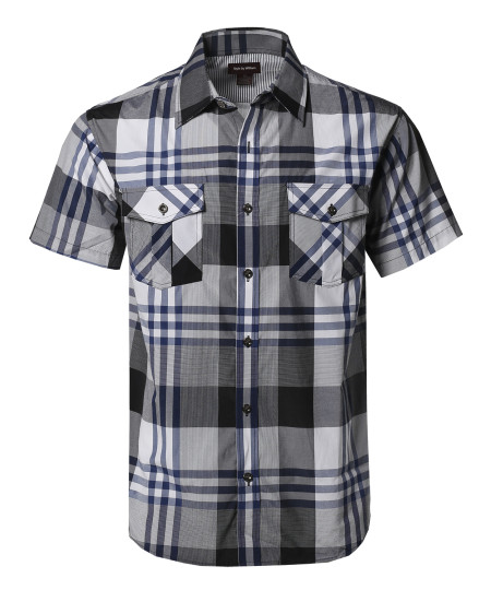 Men's Western Casual Chest Pockets Button Down Shirts