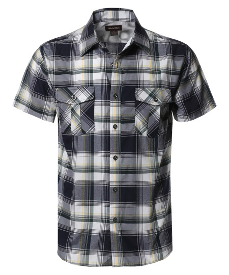 Men's Western Casual Chest Pockets Button Down Shirts