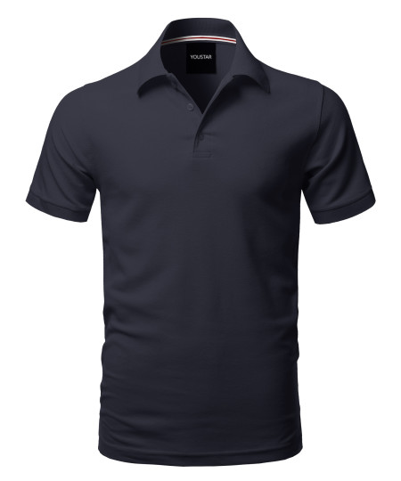 Men's Solid Short Sleeves Basic Quality Side Slit Performance Polo Shirt