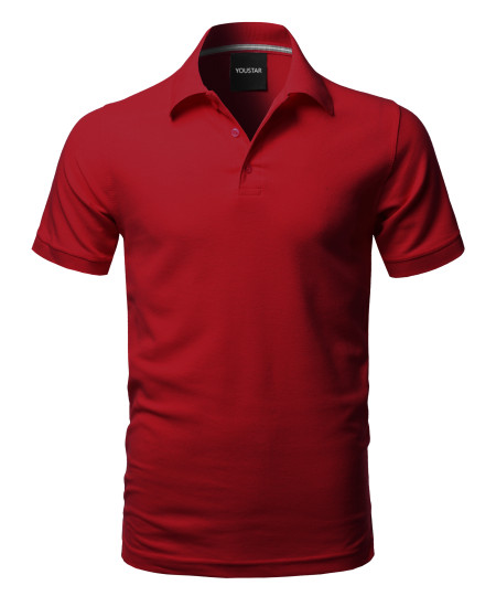 Men's Solid Short Sleeves Basic Quality Side Slit Performance Polo Shirt