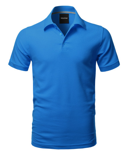 Men's Solid Short Sleeves Basic Quality Side Slit Performance Polo Shirt