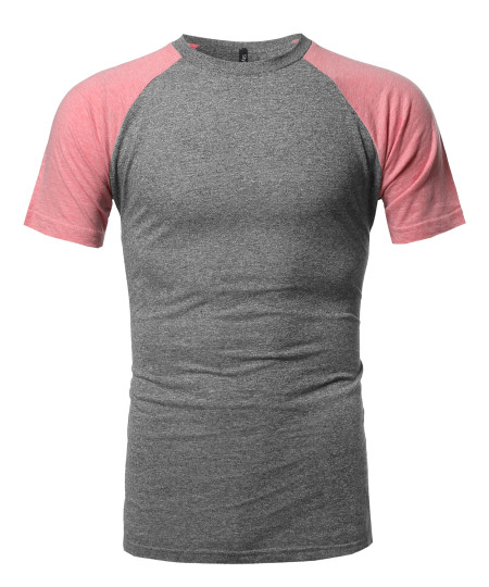 Men's Color-block Raglan Short Sleeves T-Shirt