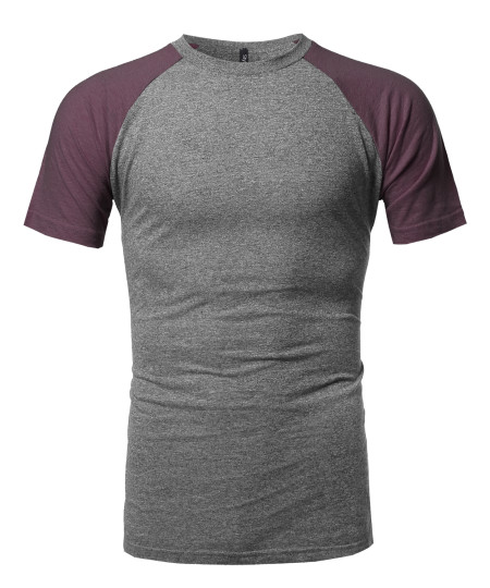 Men's Color-block Raglan Short Sleeves T-Shirt