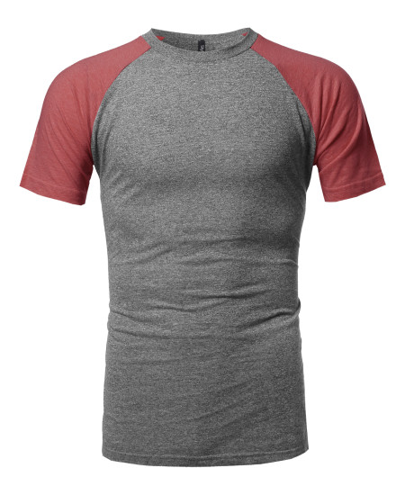 Men's Color-block Raglan Short Sleeves T-Shirt