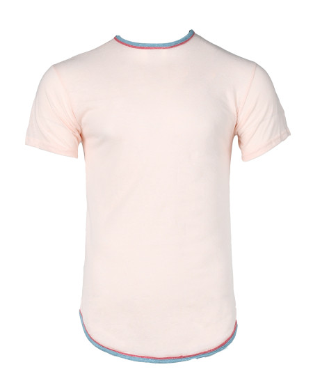 Men's Casual Longline Curved Hem Short Sleeve T-shirt
