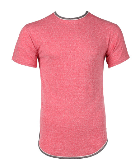 Men's Casual Longline Curved Hem Short Sleeve T-shirt