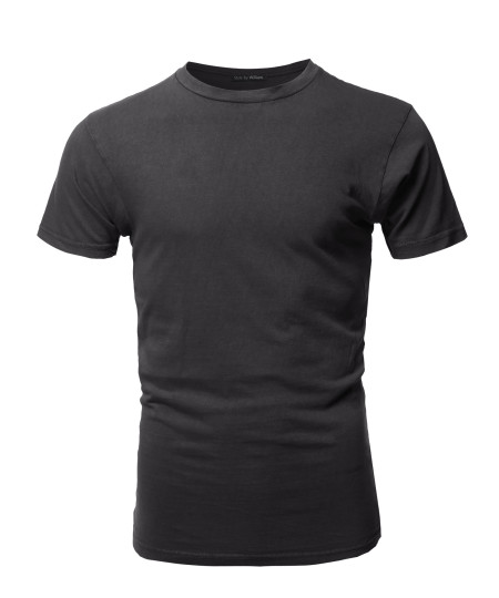 Men's Basic T Shirt Casual Vintage Crewneck Tee