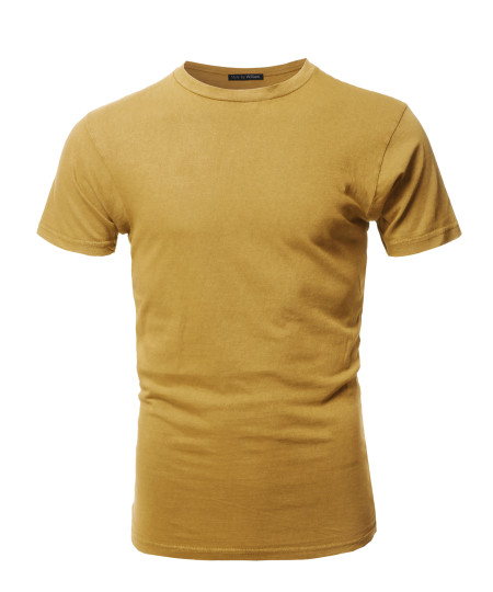 Men's Basic T Shirt Casual Vintage Crewneck Tee