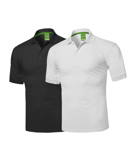 Men's Solid Quick Dri-Fit Active Athletic Golf Short Sleeves, Sports Polo Shirt