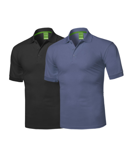 Men's Solid Quick Dri-Fit Active Athletic Golf Short Sleeves, Sports Polo Shirt