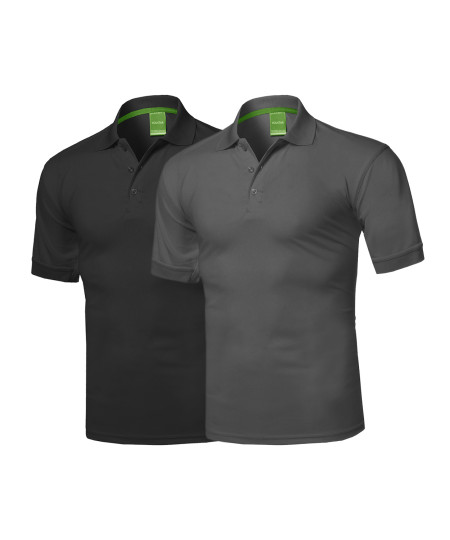 Men's Solid Quick Dri-Fit Active Athletic Golf Short Sleeves, Sports Polo Shirt