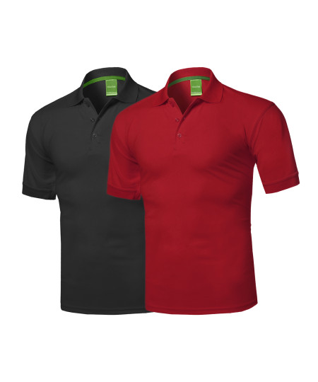 Men's Solid Quick Dri-Fit Active Athletic Golf Short Sleeves, Sports Polo Shirt