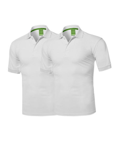 Men's Solid Quick Dri-Fit Active Athletic Golf Short Sleeves, Sports Polo Shirt