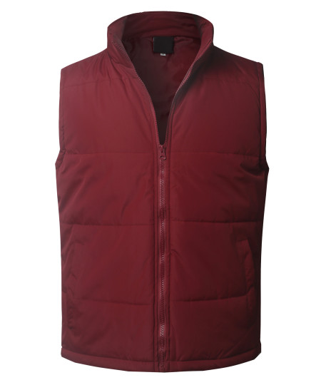 Men's Casual Outdoor Lightweight Collar Padded Vest Coats