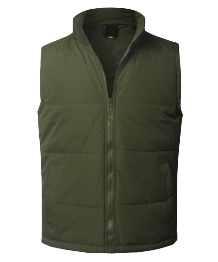 Men's Casual Outdoor Lightweight Collar Padded Vest Coats