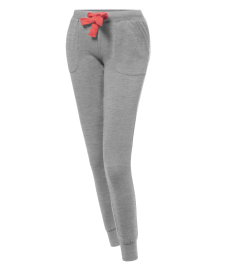 Women's Basic Contrasting Color Jogger Sweatpants