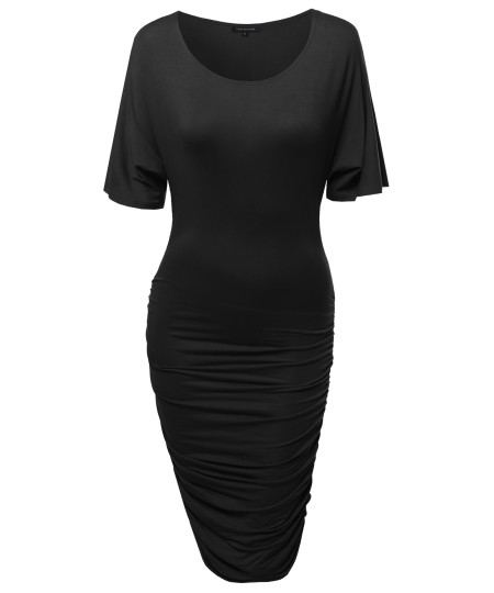 Women's Super Sexy Short Sleeve Body Con Wrap Dress