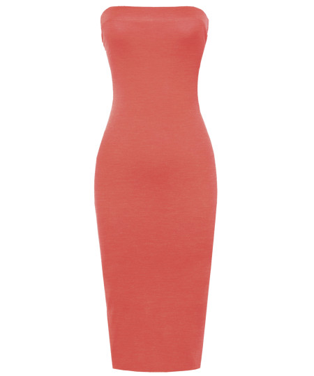 Women's Solid Bodycon Midi Tube Dress