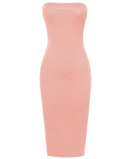 Women's Solid Bodycon Midi Tube Dress