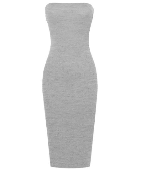 Women's Solid Bodycon Midi Tube Dress