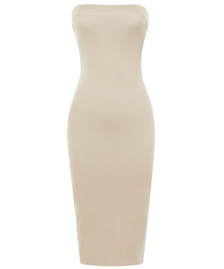 Women's Solid Bodycon Midi Tube Dress