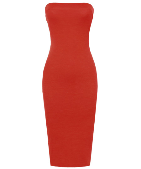 Women's Solid Bodycon Midi Tube Dress