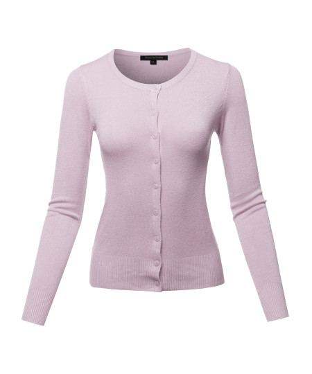 Women's Casual Basic Solid Long Sleeves Button Closure Cardigan