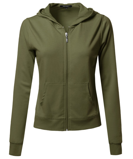 Women's A Classic French Terry Zip Up Hoodie