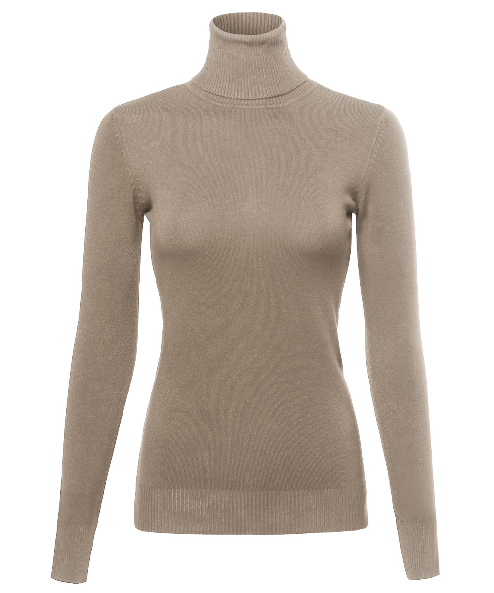 Women's Basic Solid Career Lightweight Ribbed Turtleneck Sweater ...
