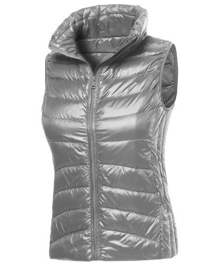 Women's Lightweight 90% Goose Down Packable Outdoor Puffer Vest