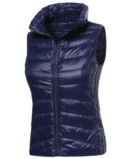 Women's Lightweight 90% Goose Down Packable Outdoor Puffer Vest